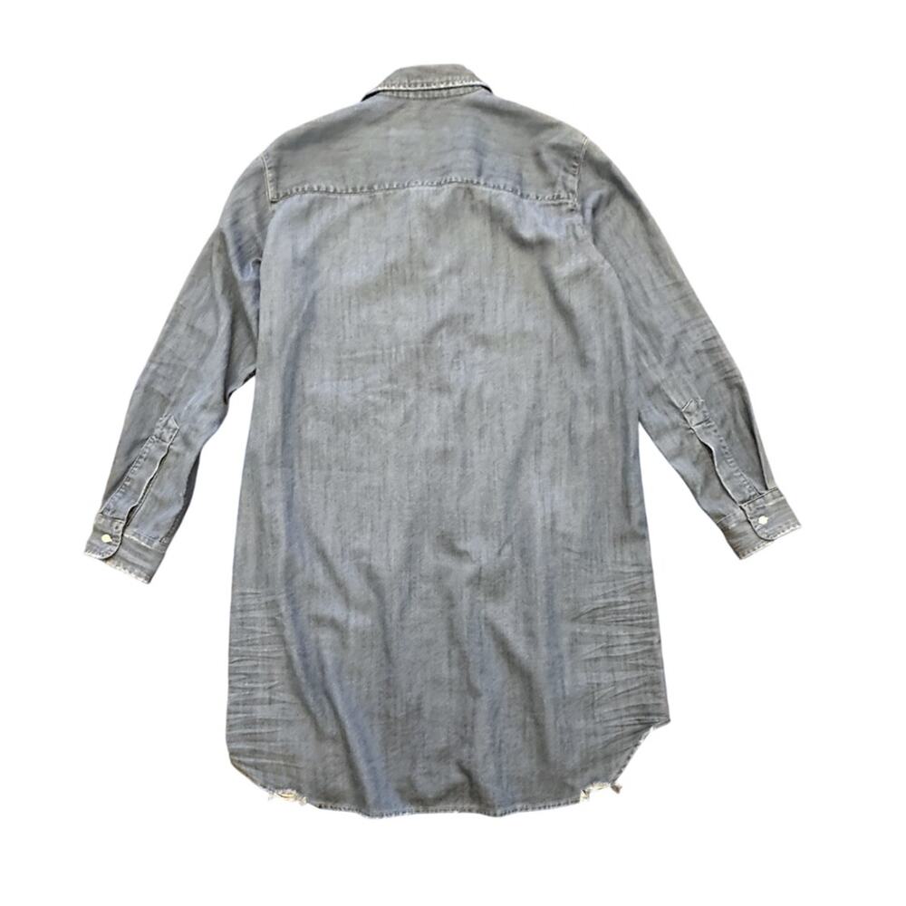 Frank & Eileen Mary Blue Distressed Vintage Button Up Classic Shirt Dress Small - Picture 3 of 6